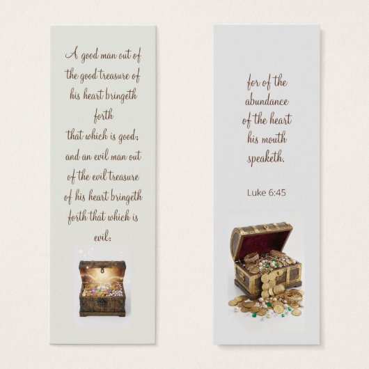 Precious treasures bookmark with motivating Bible (正面&裏面)