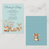 Precious Woodland Animals Baby Shower エンクロージャーカード (正面/裏面)