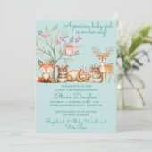 Precious Woodland Animals Baby Shower 招待状 (スタンド正面)