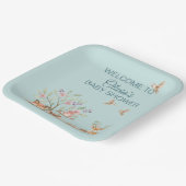 Precious Woodland Animals - Welcome to Baby Shower ペーパープレート (傾斜あり)