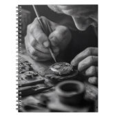 Precise Hands Black White Watchmaker Notebook ノートブック (正面)