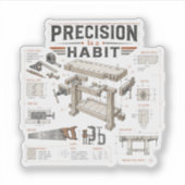 Precision Is a Habit ワークショップステッカー シール (正面)