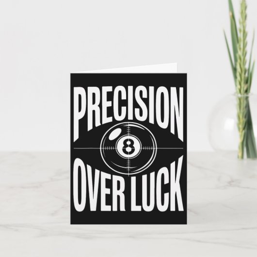 Precision Over Luck 8ボールビリヤードレトロ カード (正面)