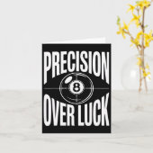 Precision Over Luck 8ボールビリヤードレトロ カード (黄色い花)