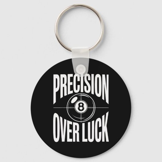 Precision Over Luck 8ボールビリヤードレトロ キーホルダー (正面)