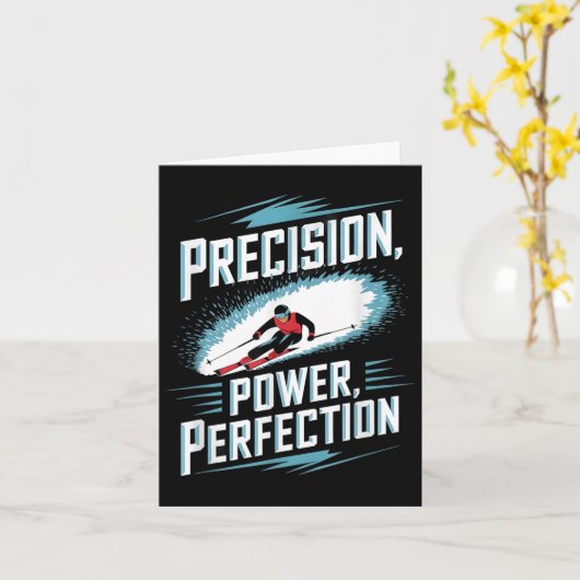 Precision Power Perfection Alpine Skiing  カード (黄色い花)