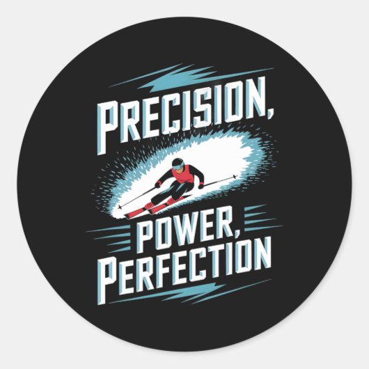 Precision Power Perfection Alpine Skiing  ラウンドシール (正面)