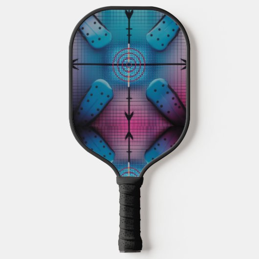 Precision Target Aqua Dot Grid Pro Pickleball ピックルボールラケット (正面)