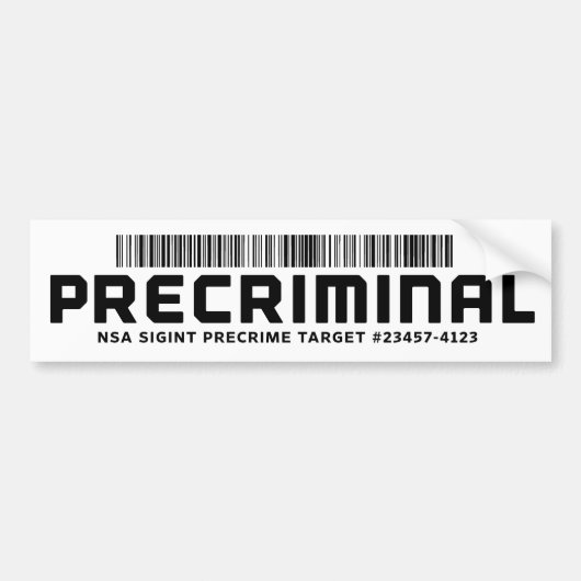 Precriminalのバンパーステッカー バンパーステッカー (正面)