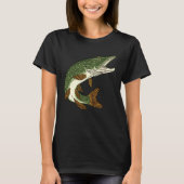 Predatory fish fishing pike motif for anglers and  tシャツ (正面)