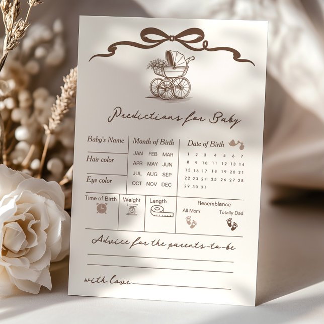 Predictions and Advice Cafe bebe Bow Baby Shower (クリエイターアップロード済み)