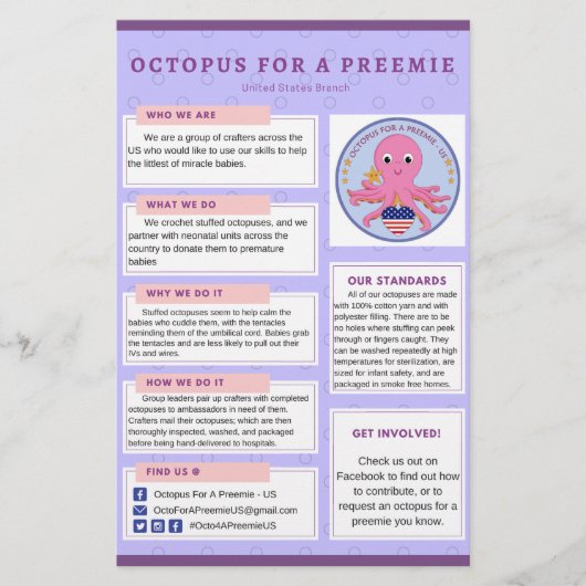Preemie UsのInfo Flyer Octopus チラシ (正面)