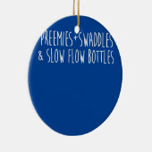 Preemies SwaddlesとローフローボトルNICUナース セラミックオーナメント (右)