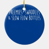 Preemies SwaddlesとローフローボトルNICUナース セラミックオーナメント (裏面)