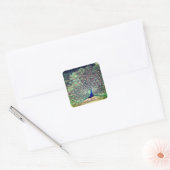 Preening Peacock Square Sticker スクエアシール (封筒)