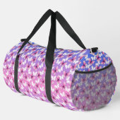 Preety Pink and White Butterfly Pattern Duffel Bag ダッフルバッグ (右コーナー)