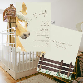 Preg-neigh-ent Horse It's a Boy Baby Shower 招待状