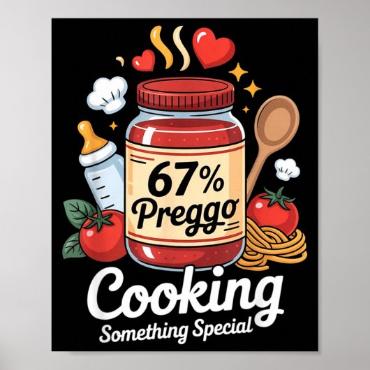 Preggoソースパスタ 妊娠発表 面白い 67 ポスター (正面)