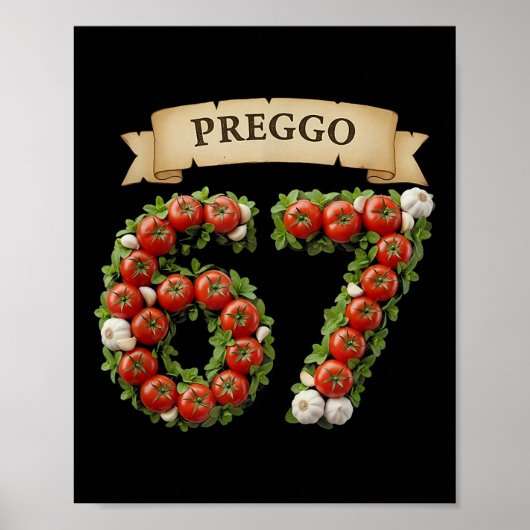 Preggo Sauce おもしろミーム 67 コスチューム Gen Alpha スラング ポスター (正面)