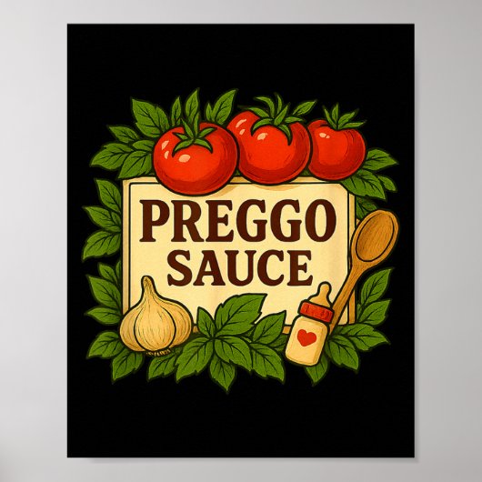 Preggo Sauce Costume Funny Pregnancy Announcement  ポスター (正面)