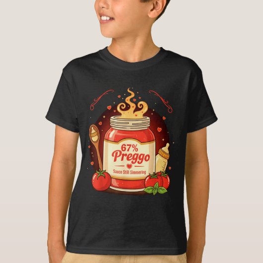 Preggo Sauce Pasta Pregnancy Announcement Funny 67 Tシャツ (正面)