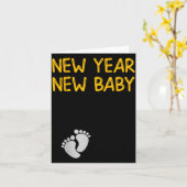 Pregnancy Announcemen - New Year New Baby  カード (黄色い花)