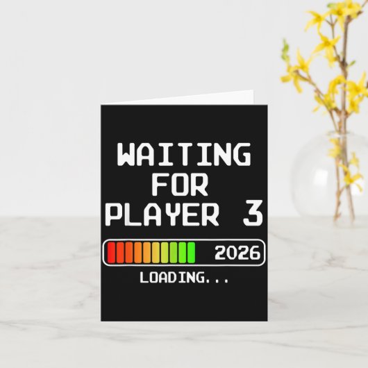 Pregnancy Announcement 2026 Waiting For Player 3 D カード (黄色い花)
