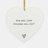 Pregnancy Announcement Custom Heart Shape セラミックオーナメント (正面)