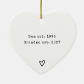 Pregnancy Announcement Custom Heart Shape セラミックオーナメント (裏面)