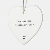 Pregnancy Announcement Custom Heart Shape セラミックオーナメント (左)