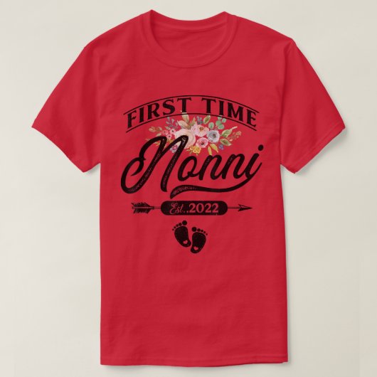 Pregnancy Announcement First Time nonni Est Tシャツ (デザイン正面)