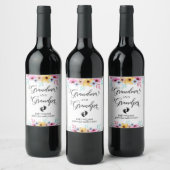 Pregnancy Announcement Floral Wine Label ワインラベル (ボトル)