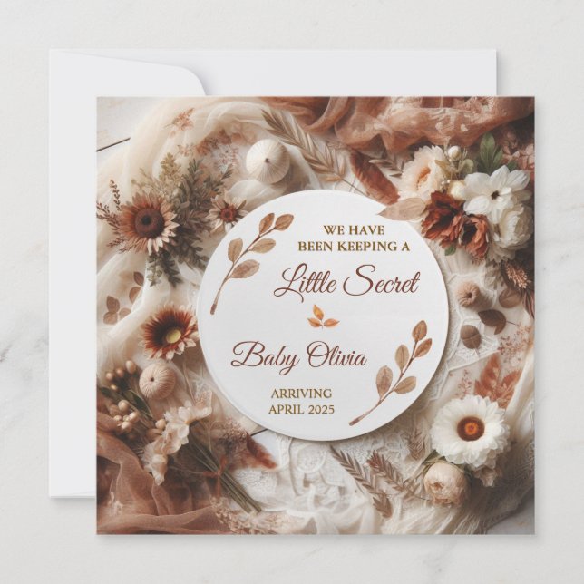  Pregnancy Announcement – Gender-Neutral Boho (正面)