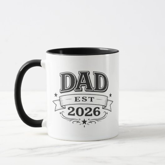 Pregnancy Announcement Gift Dad Est 2026 マグカップ (左)