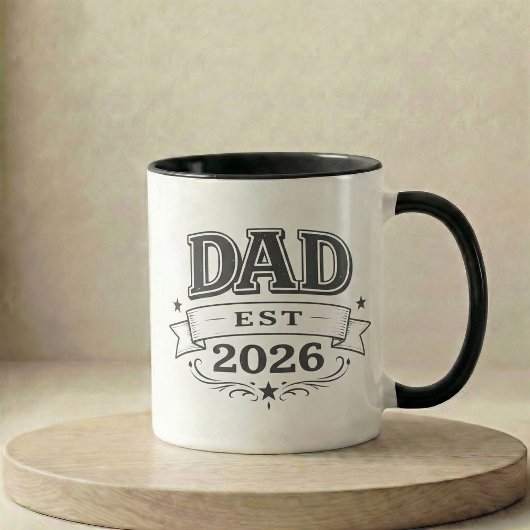 Pregnancy Announcement Gift Dad Est 2026 マグカップ