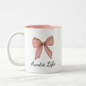Pregnancy Announcement Gift For Aunt Bow ツートーンマグカップ (左)
