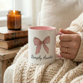 Pregnancy Announcement Gift For Aunt Bow ツートーンマグカップ