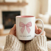 Pregnancy Announcement Gift For Aunt Bow ツートーンマグカップ