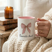 Pregnancy Announcement Gift For Aunt Bow ツートーンマグカップ