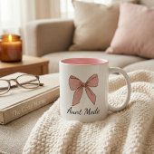 Pregnancy Announcement Gift For Aunt Bow ツートーンマグカップ