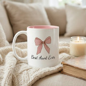 Pregnancy Announcement Gift For Aunt Bow ツートーンマグカップ