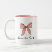 Pregnancy Announcement Gift For Aunt Bow ツートーンマグカップ (左)