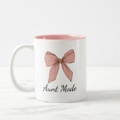 Pregnancy Announcement Gift For Aunt Bow ツートーンマグカップ (左)