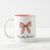 Pregnancy Announcement Gift For Aunt Bow ツートーンマグカップ (左)