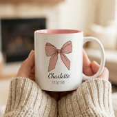 Pregnancy Announcement Gift For Aunt Proud Bow ツートーンマグカップ
