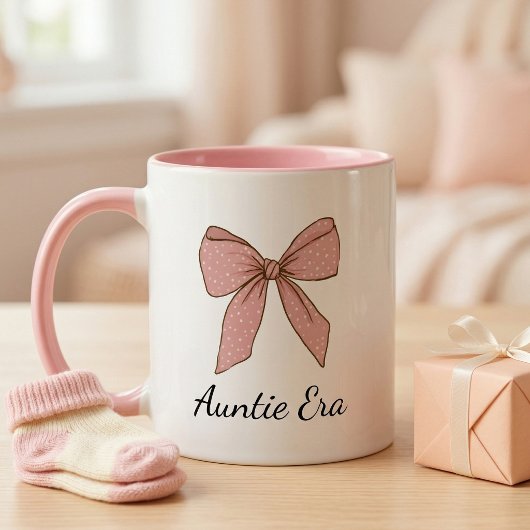 Pregnancy Announcement Gift For Aunt Proud Bow ツートーンマグカップ