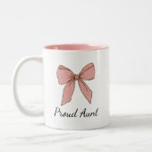Pregnancy Announcement Gift For Aunt Proud Bow ツートーンマグカップ (左)