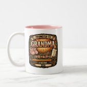 Pregnancy Announcement Gift for Grandma ツートーンマグカップ (左)