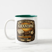 Pregnancy Announcement Gift for Grandpa ツートーンマグカップ (左)