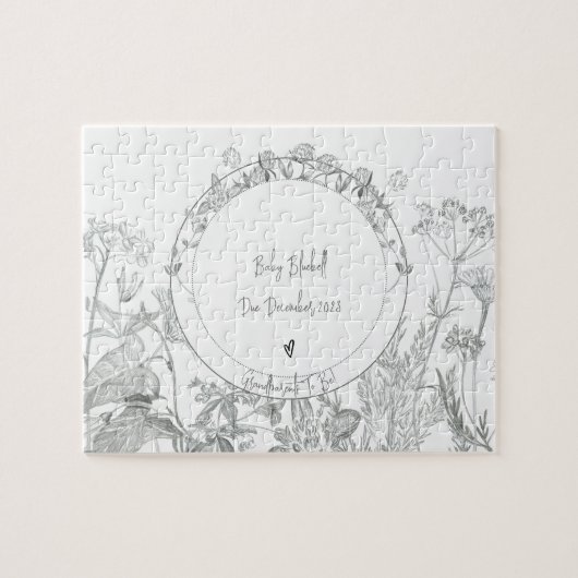 Pregnancy Announcement Grandparents Due Date ジグソーパズル (横)